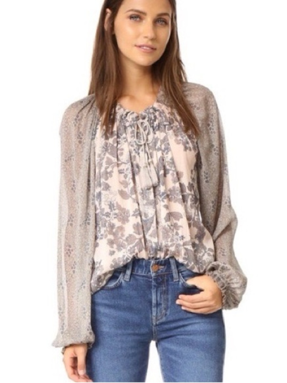 ❤️ Free People Sheer Chiffon Hendrix Boho Blouse